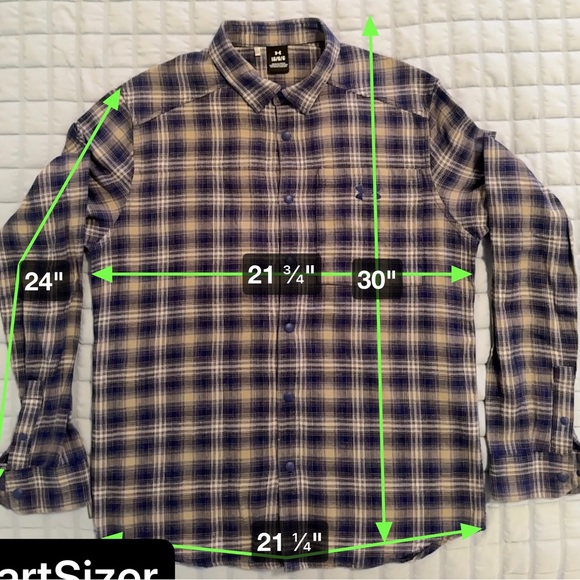 Blue and cream Under Armour‎ Tradesman Flex Flannel Shirt Men’s size L - Picture 15 of 15